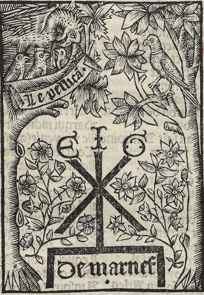 Marque de Fédéric Morel (1571). Paris, BnF, F-46840 (19)
